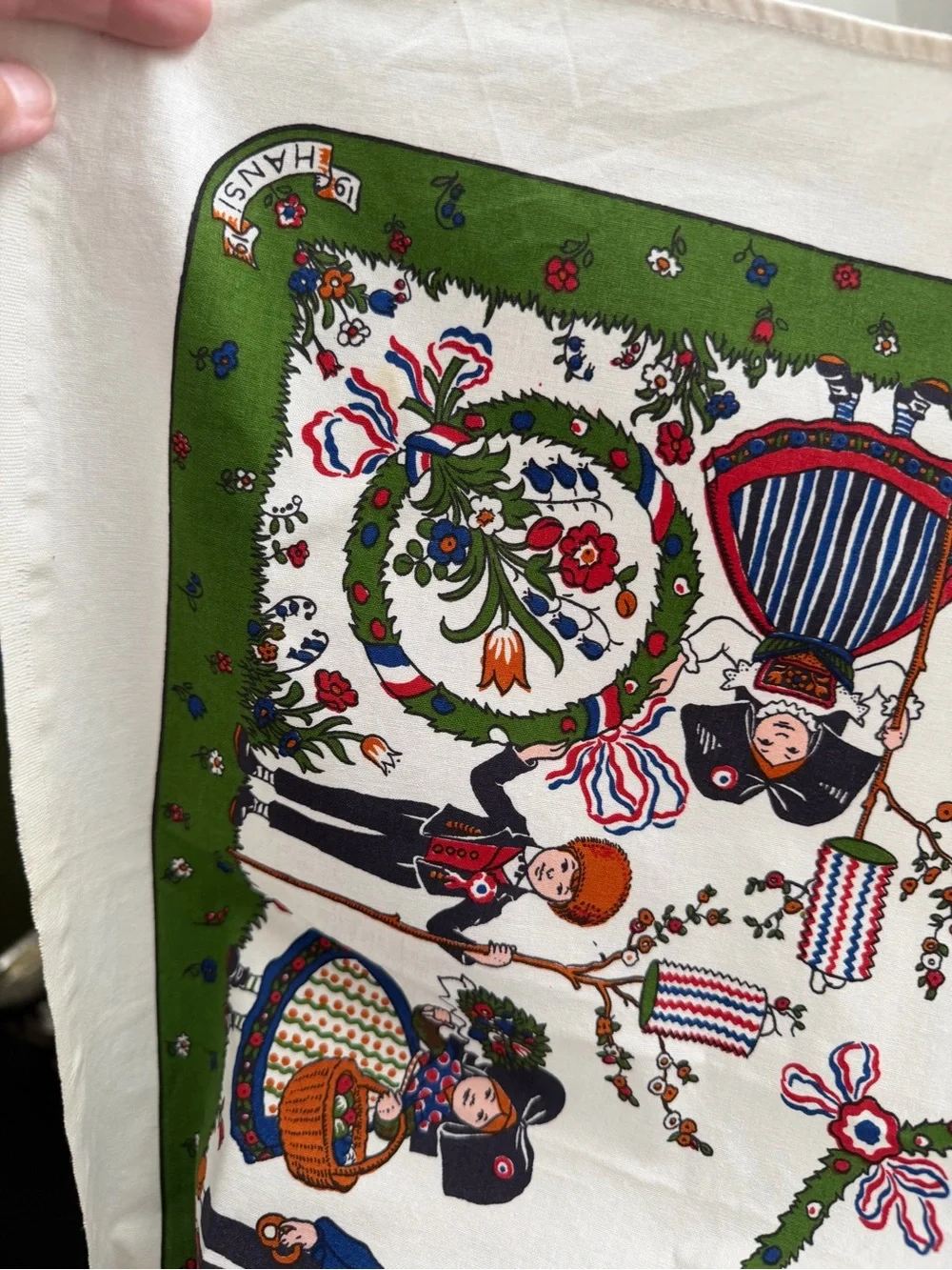 Vintage Beauville Hansi Tablecloth Alsatian Motif